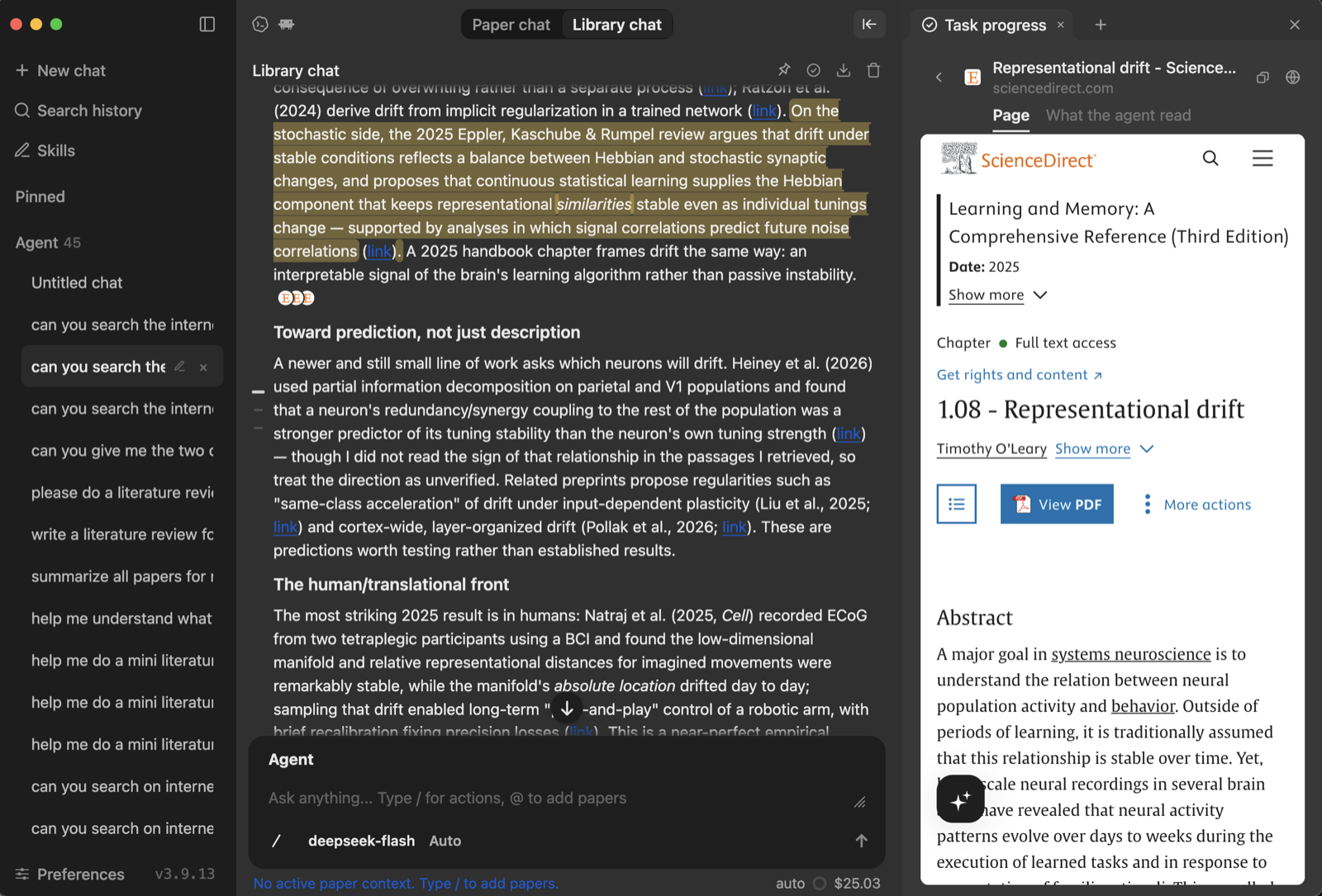 在侧边面板的 Page 标签页中,网页来源显示在回答旁边