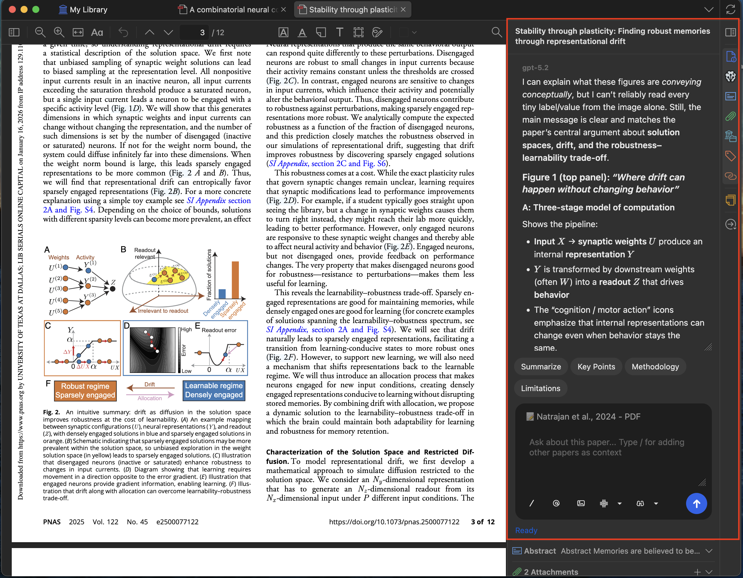 llm-for-zotero 侧栏在 Zotero PDF 阅读器中的截图